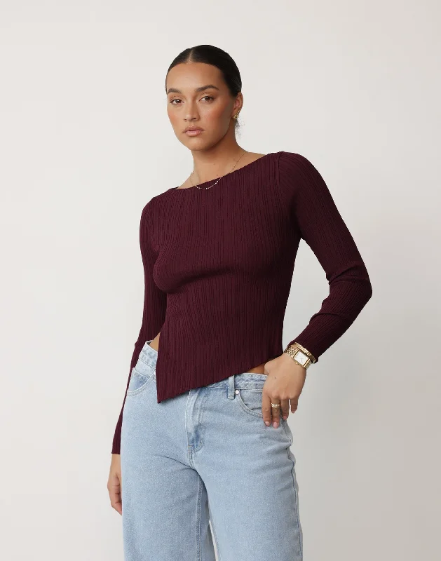 Kienna Long Sleeve Top (Plum)