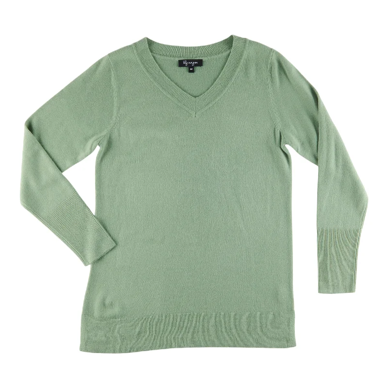 lily morgan Women's Seasonal Cashmere Like Colour V-Neck Sweater