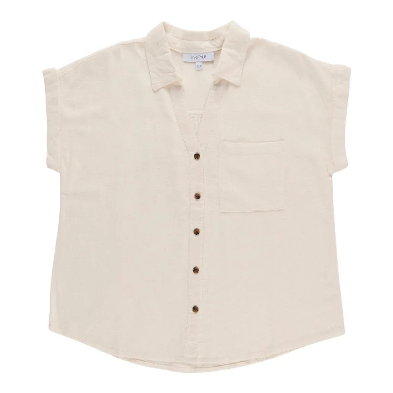 mySTYLE Women's Festival Linen Blend Shirt