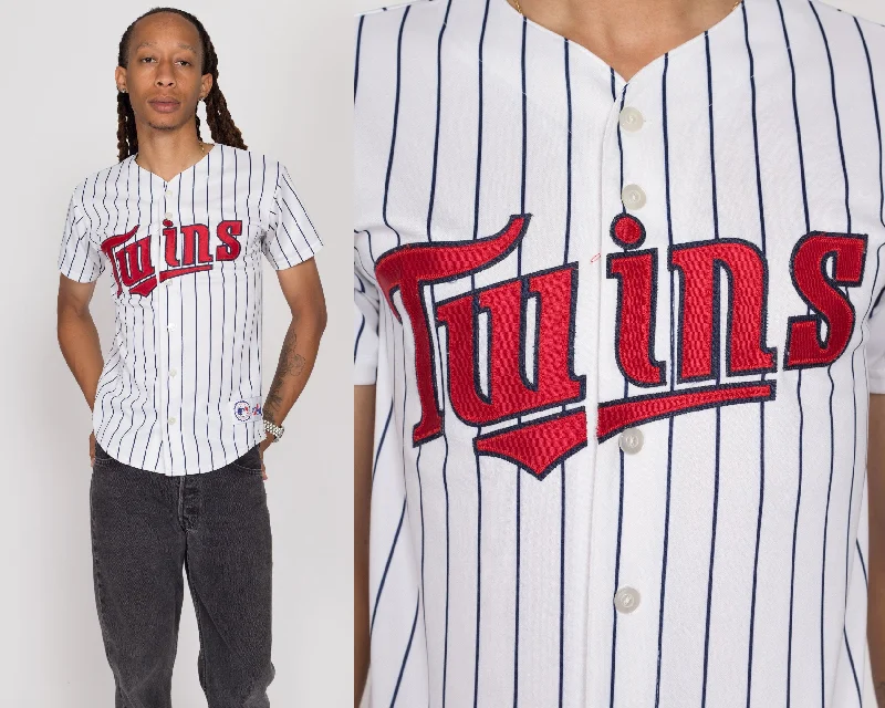 Small 90s Minnesota Twins Majestic Striped MLB Baseball Jersey