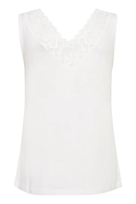 Trulla Vest Top in White & Cream