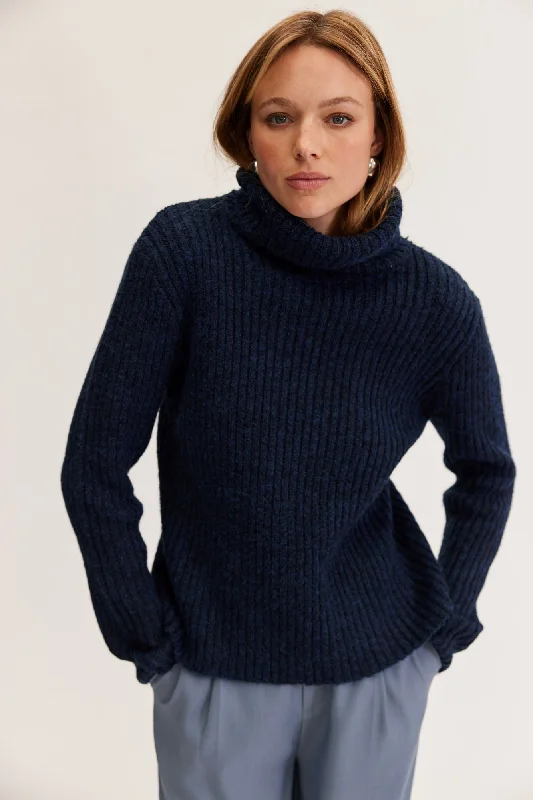 Aspen Knit Jumper | Navy Marle