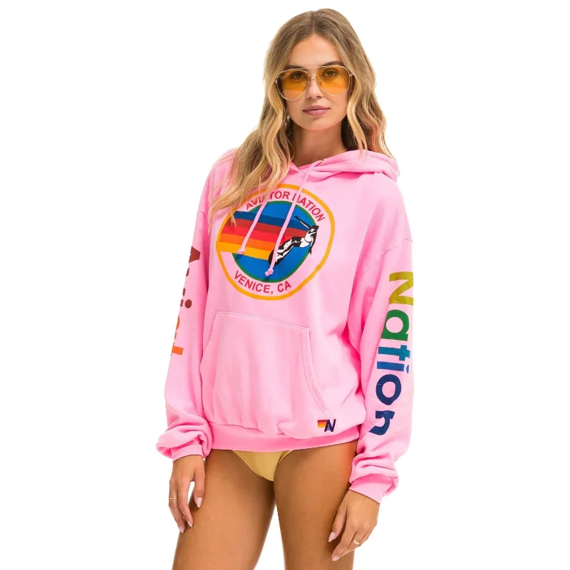 Aviator Nation Logo Hoodie Neon Pink