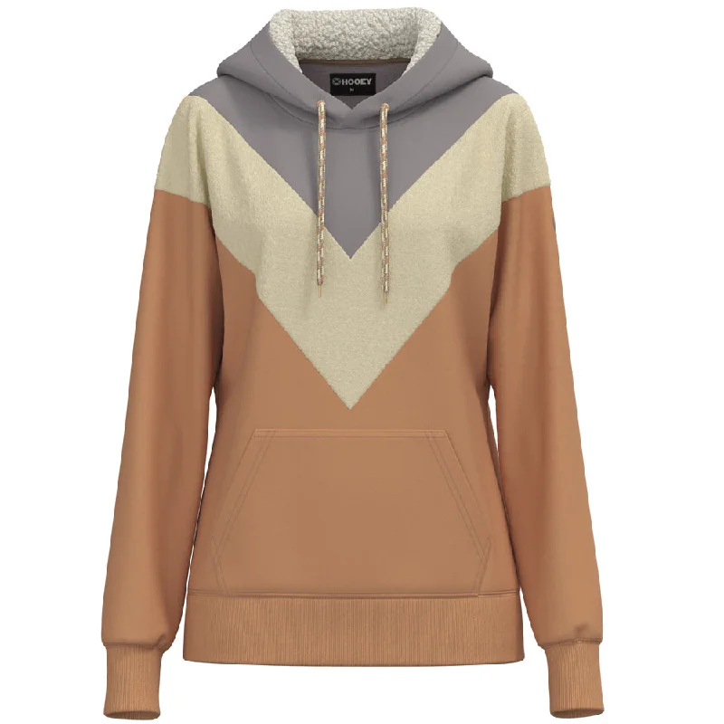 ""Berkley"" Grey/Tan Chevron Pattern Hoody