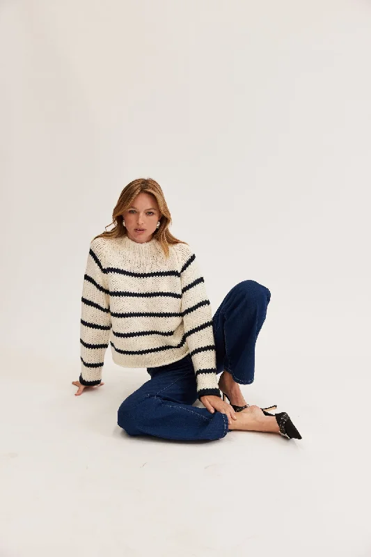 Coco Stripe Jumper | Cream/Navy-Stripe