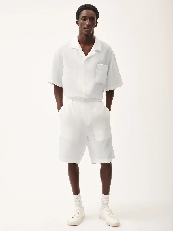 DNA Aloe Linen Long Shorts—off-white