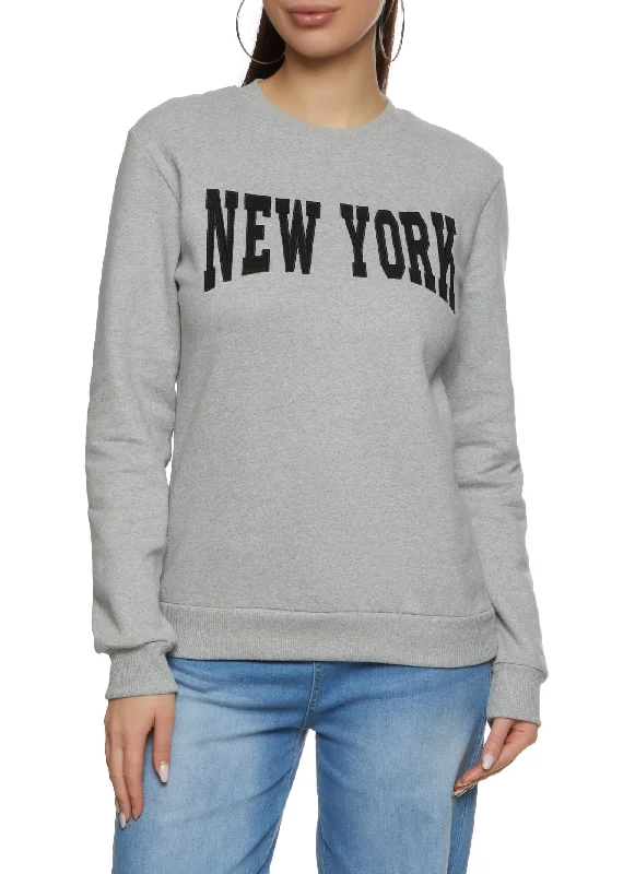 New York Crew Neck Graphic Sweatshirt