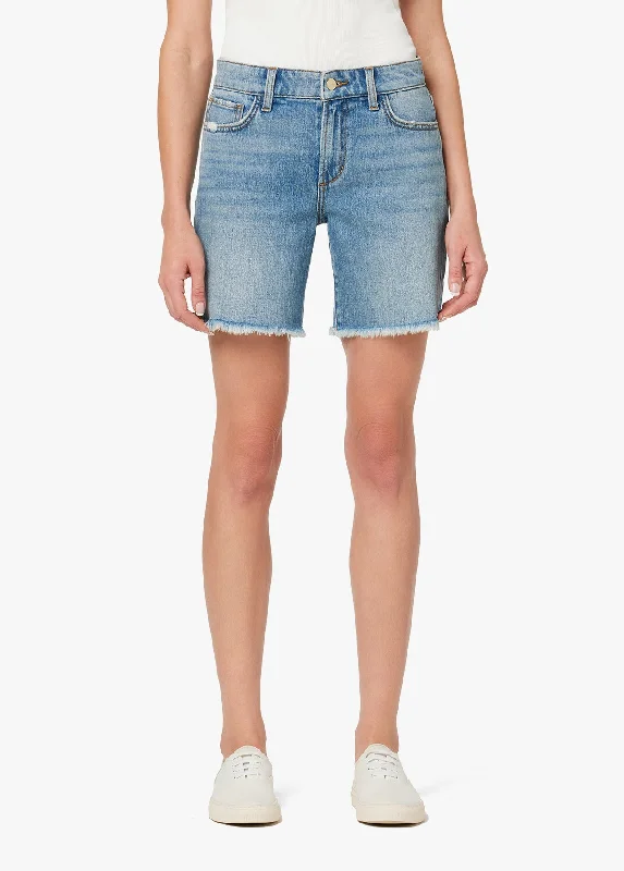 Joes Jeans The 7"" Lara Bermuda Short Frayed Hem in So Proud