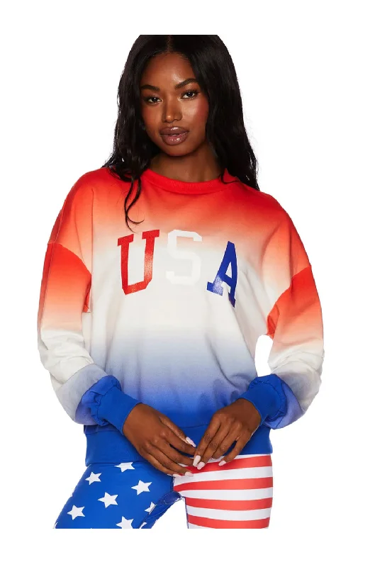 Beach Riot USA Sweatshirt In Patriotic Gradient