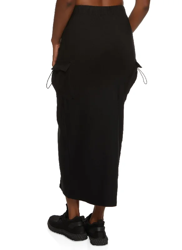 Cargo Pocket Hyperstretch Maxi Skirt