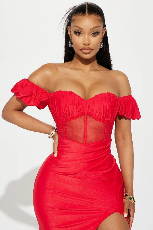 Emma Corset Gown - Red