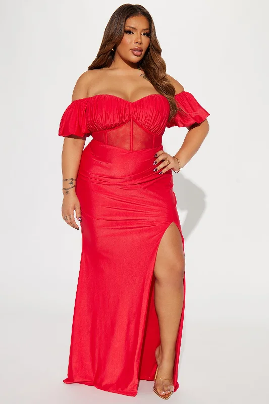 Emma Corset Gown - Red