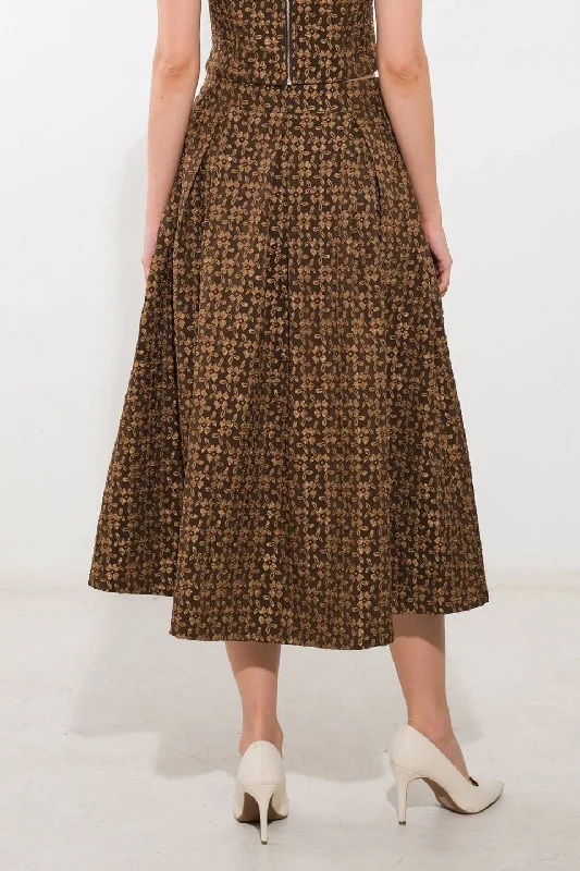 UPGRADED EVENT WOVEN MIDI SKIRT