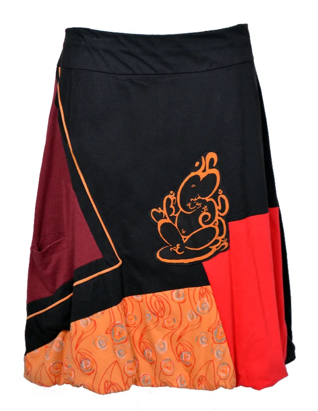 ladies-knee-length-colorful-skirt-with-an-elasticated-waistband-and-ganesha-print-tc-tsk-46