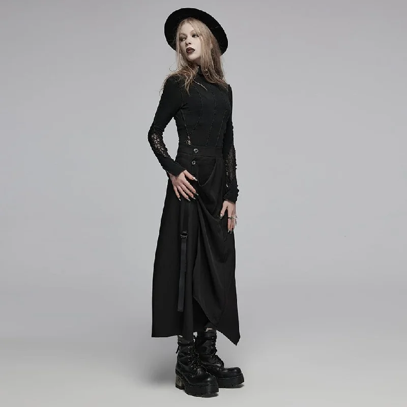 Women's Punk Irregular Ruched Skirt