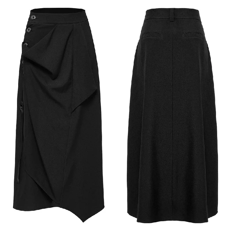 Women's Punk Irregular Ruched Skirt